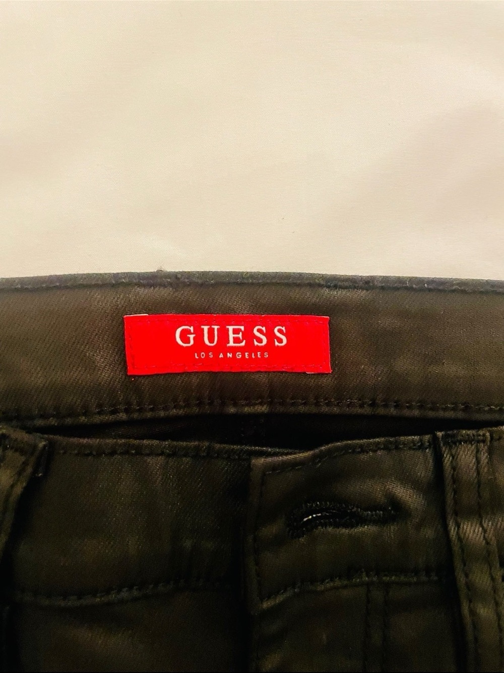 Guess Harlem Ultra-Slim Coated Zip Jeans. - Picture 8 of 9